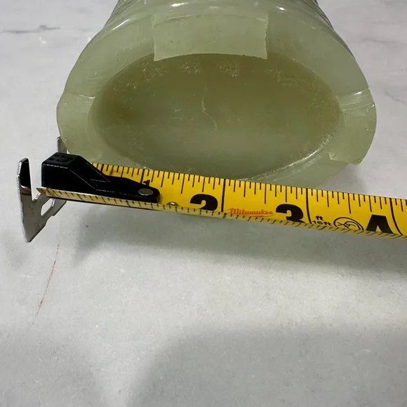 Chinese Carved Imitation Jadeite Candle / Pen Holder – Dragon Motif - Picture 6 of 9